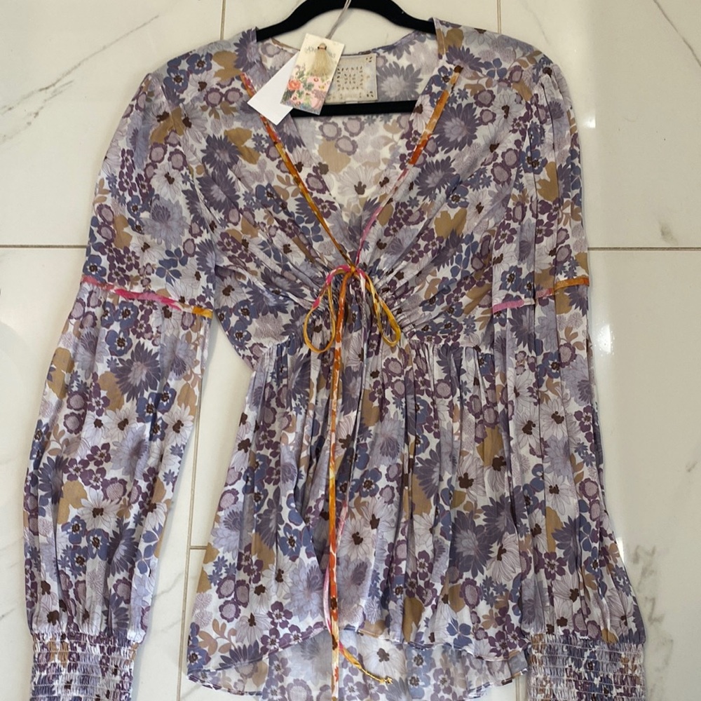 Johnny Was Darla Peasant blouse small